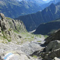 Rückblick vom Trubinasca-Pass ins Val Bondasca und bis nach Maloja