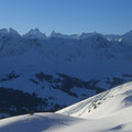 Wetterhorngruppe - Lauteraarhorn - Schreckhorn - Finsteraarhorn - Fiescherhörner - Eiger - Mönch - Jungfrau