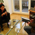 Interview mit Grünen-Chefin Eva Glawischnig. - Vielen Dank an János Fehérváry für das Foto!