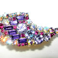 Sparkling Comma shaped brooch w/brilliant mix of rhinestones on silver rhodium-plated setting- the magical touch on your dress-art.546/5-SOLD OUT