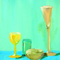 Glasgefäße, Acryl auf Hartfaser, 2007