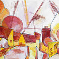 Sächsisches Dorf, Acryl auf Leinwand, 2014