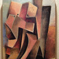A pike and shield. F4 Oil on canvas 2002.