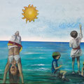 @sch - 130 x 90 cm -  Acryl und Streichputz auf Leinwand - verkauft