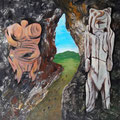 Ursprung der Kunst - LW 80 x 80 cm mit Schattenfugenrahmen