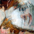 abstrakte Landschaft 2 - Mischtechnik auf Holzkörper - 40 cm x 40 cm - 280,- €