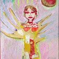 Engel - 25 x 30cm - Collage auf Leinwand