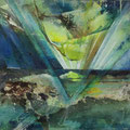 inzwischen - 50 x 50 cm - Beize, Marmormehl, Acryl
