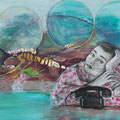 Eine ganze Weile - 120 x 100 cm - Acryl und Marmormehl auf Leinwand 
