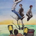 weiter  - 130 x 90 cm -  Acryl und Streichputz auf Leinwand - verkauft