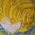 Friedenstaube - 80 x 100cm im Rahmen - Mischtechnik auf Leinwand