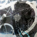 Abstrakt 8 - Mischtechnik auf Alu - 20 cm x 20 cm - 2014 - 180,- € mit Rahmen