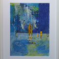  "Am See" - Mischtechnik auf Papier 30x40, gesamt mit Rahmen 42x52 - 110.-
