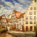 Rathaus Trochtelfingen, Acryl auf Leinwand, 50 x 70 cm