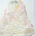 "Buddha", DIN 3 mit handgeschöpften Passepartout, mixed media, Eur 100
