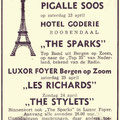 Poster Pigalle Soos (Luxor Foyer, Bergen op Zoom / Hotel Goderie) - april 1966