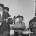 THE ROCKIN' TEENS - 1e optreden in de Graanbeurs in Breda - sept. 1957 - rie Mosies, Henk Denkers, Ferry Beckman Lapré en Henny Breukers.
