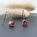 "Krönchen" - Ohrhänger Rotgold 750 mit Rhodolit VERKAUFT