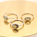 "Werra" - Ringe in Sandgold/Weissgold 750 mit Turmalin, je 1074.-
