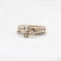 feine Ringe in Sandgold 750 mit Diamantrosen VERKAUFT