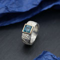 VERKAUFT Ring Silber 925 mit einem in Gold 750 gefasstem London blue Topas 