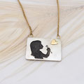 Collier "the Wish" - Halskette und Herz in Gelbgold 750, Anhänger Silber 925 teilweise geschwärzt, 935.-