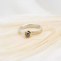 Silberring 925 mit Goldsprenkeln 750 und einer in Gold 750 gefassten Diamantrose VERKAUFT