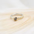 Silberring 925 mit Goldsprenkeln 750 und einer in Gold 750 gefassten Diamantrose VERKAUFT