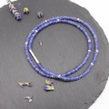 Collier mit Tansanit, Verschluss und Zwischenteile Silber 925, 215.- 