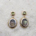 "Donita" - Ohrstecker Gelbgold 750 mit Peridot und in Silber 925 gefasstem Labradorit, 1705.-
