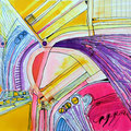 Escaleras Barrocas, tinta sobre cartón, 29 x 29 cms, 2009