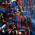 Andamios, mixta sobre papel, 40 x 31cms, 2009, donada