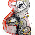 Mantra Atomizado, mixta sobre papel, 40 x 29 cms, marvilla/2014