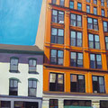 View from the Bus Stop, acrylic on wood, 11"x17", 2013