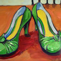 Green Shoes, oil on panel, 14"x11", 2008