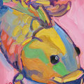 Brass Fish #4, oil on panel, 5"x7", 2008, sold