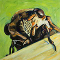 Bug Face (Cicada), acrylic on wood, 10"x10"x1", 2009