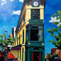 Hay Building #3, acrylic on wood, 18"x24"x1", 2011 (SOLD)