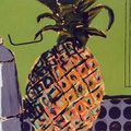 Espressokanne und Ananas