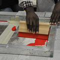 Siebdruckworkshop mit Gastkünstler im Rahmen des Uganda-Projekts 2010