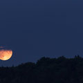 Mondaufgang über dem Ungerwald, aufgenommen vom Götzingerturm. Rechts zu erkennen die Silhouette des Ungerturms. 