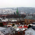 Blick vom Hügel der Festung auf Trondheim.