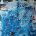 o.T. 80x80 Leinwand, Acryl, Spachtelmasse, Tusche