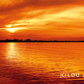Famous sunset scene at lake Guaíba 