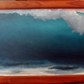 BlueAsCanBe 2009 (51"x20") acrylic on wood framed in teak
