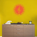 88 Round Piano Keys circle design with a clef in the centre on music lines wall art decal.