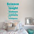 Science has not yet taught us if madness is or is not the sublimity of the intelligence vinyl wall art quote by Edgar Allen Poe.