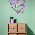 Mr & Mr King are in love, surrounded by a love heart vinyl wall art from www.wallartcompany.co.uk