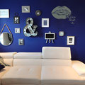 Kiss me vinyl wall art quote with a lipstick mark from www.wallartcompany.co.uk
