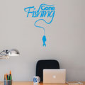 Gone Fishing with a fishing hanging from the 'G' vinyl wall art decal from www.wallartcompany.co.uk